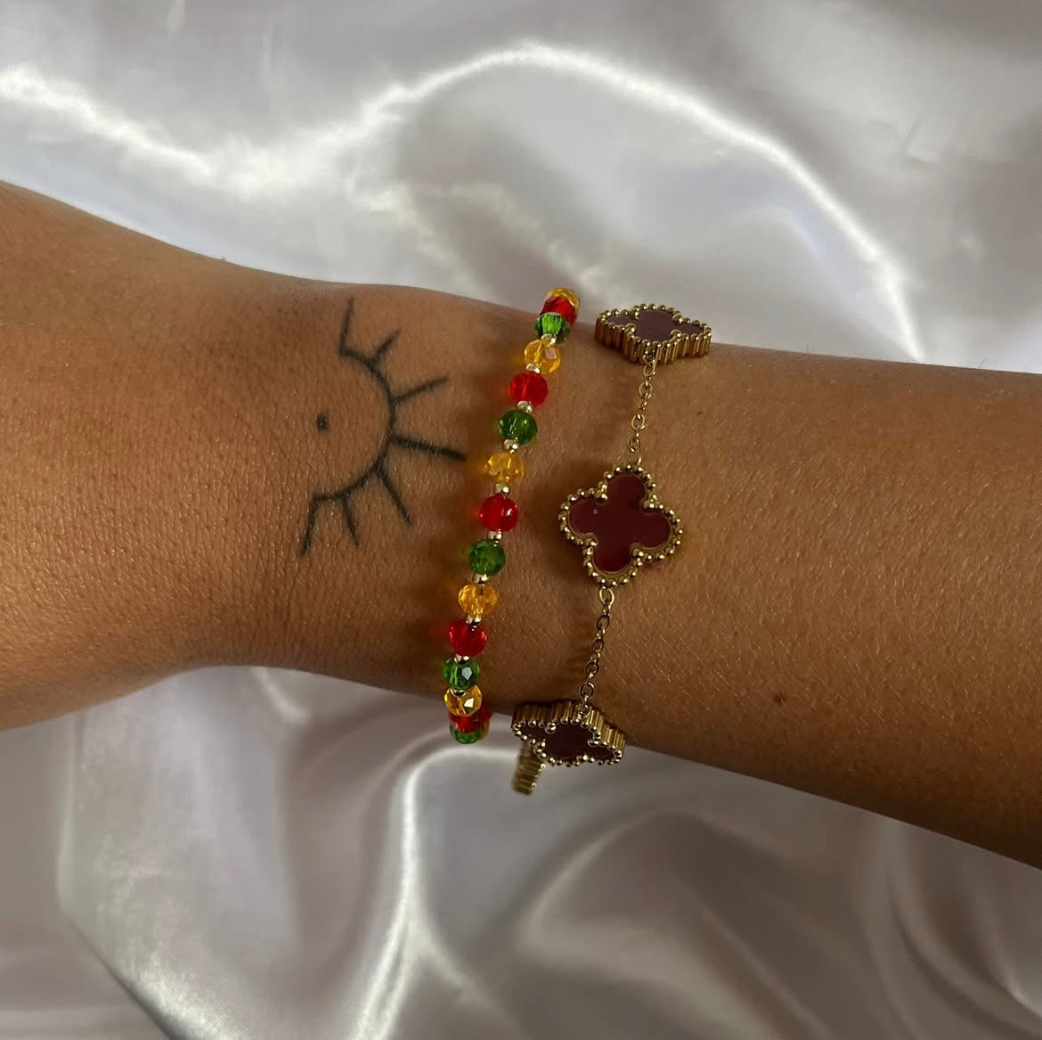 Sor Armband Set (Dunkelrot)