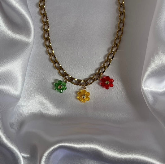 Flower Edelstahl Halskette