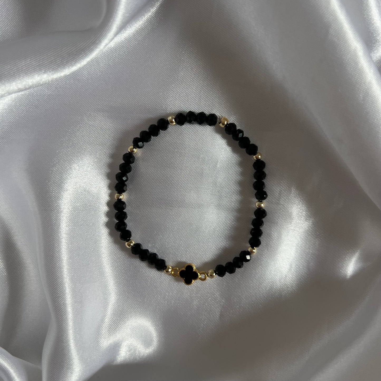 Kristallarmband Klee Schwarz
