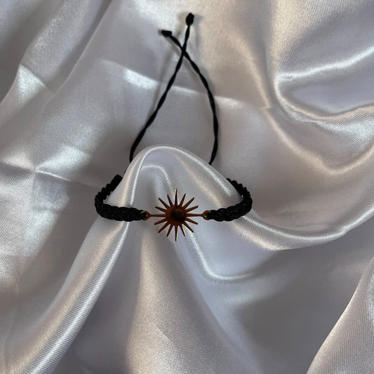 Sonnenarmband Schwarz geflochten