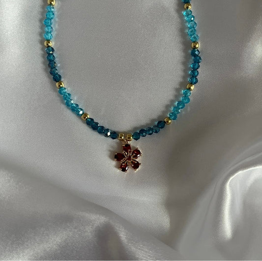 Kristall Halskette Blue