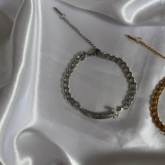 Zülfükar Armband aus Edelstahl in Silber