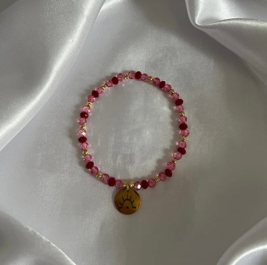 Rose Kristallarmband mit Deq Anhänger