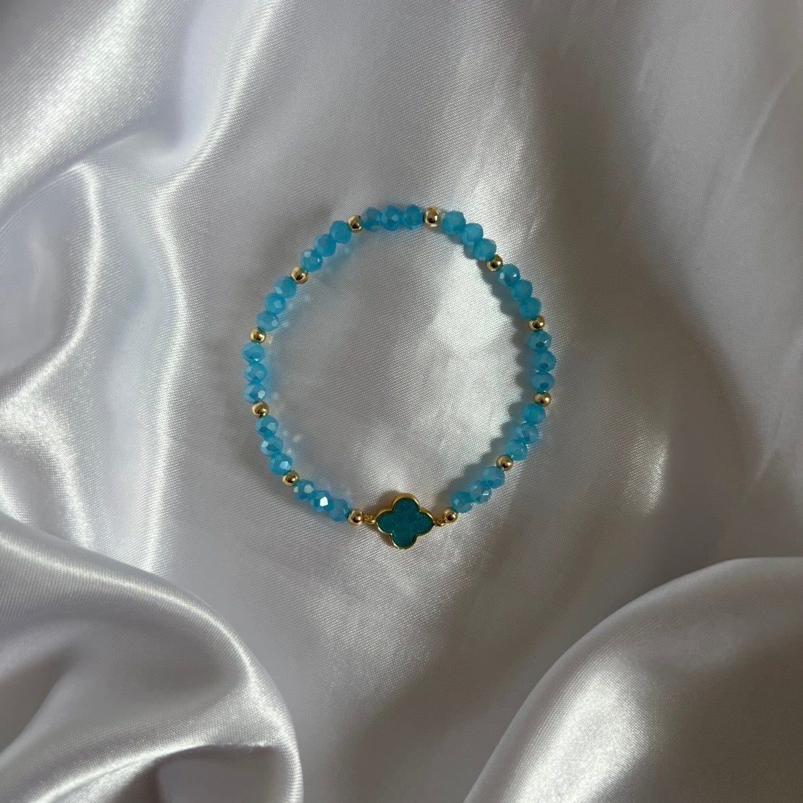 Kristallarmband Klee Blau