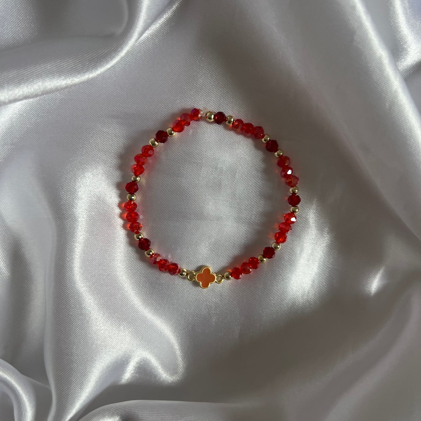 Kristallarmband Klee Rot