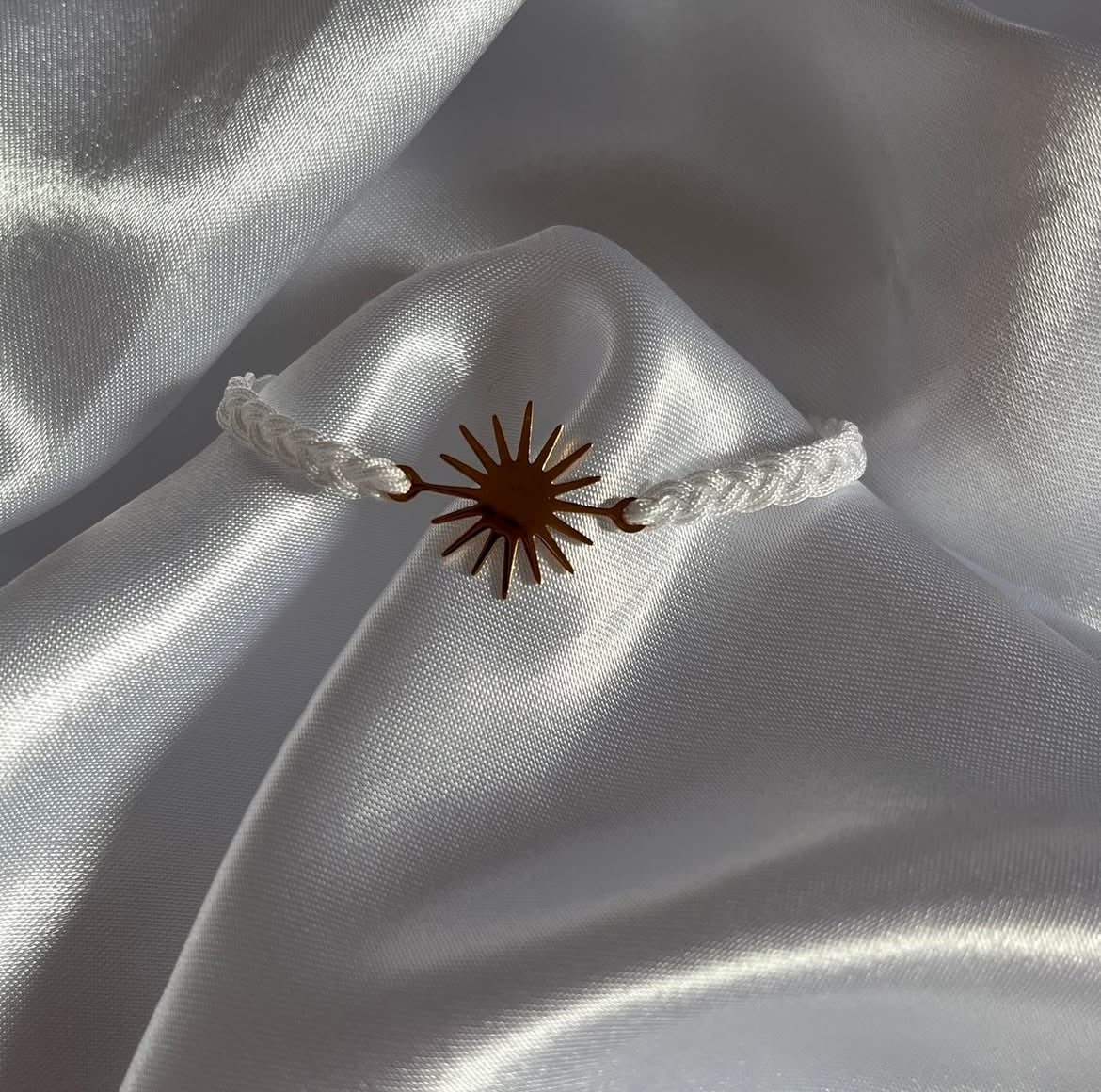 Sonnenarmband Weiß geflochten