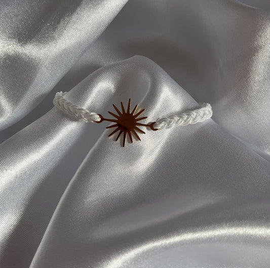 Sonnenarmband Weiß geflochten