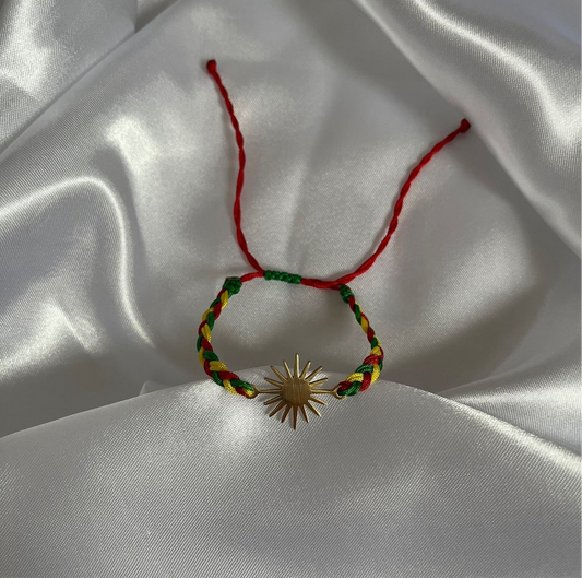 geflochtenes Sonnenarmband in Gold