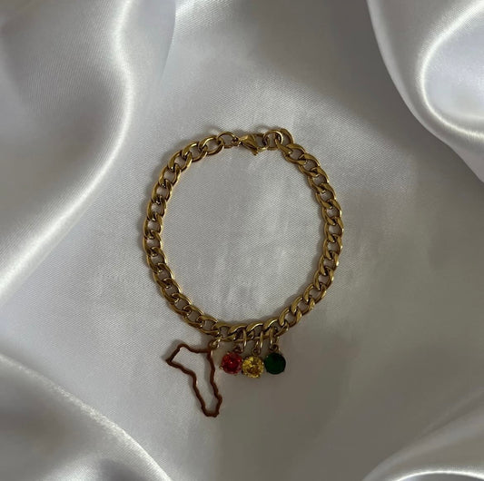 Nationsarmband mit Kristallanhängern in Kesk û Sor û Zer